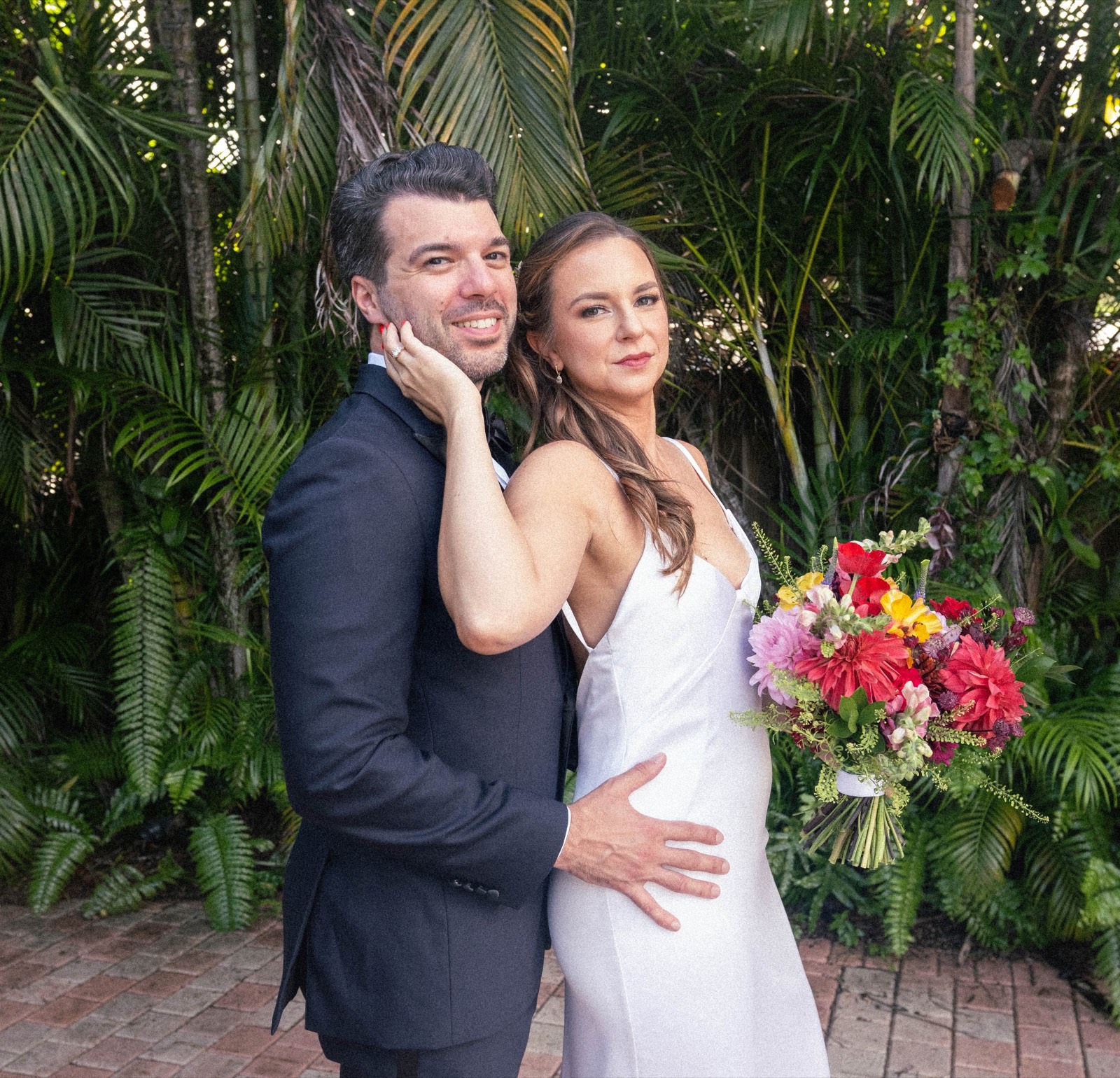 Couple photographed at a South Florida wedding