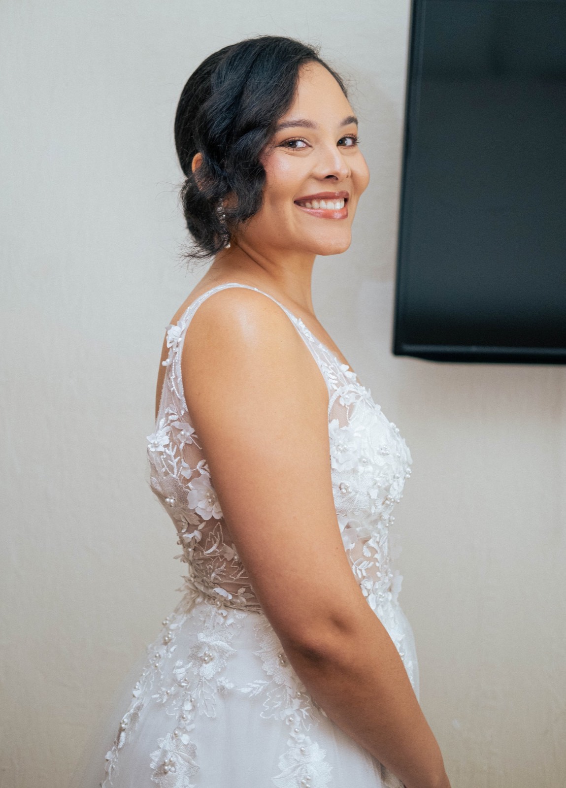 Bride and groom during their Miami Beach wedding