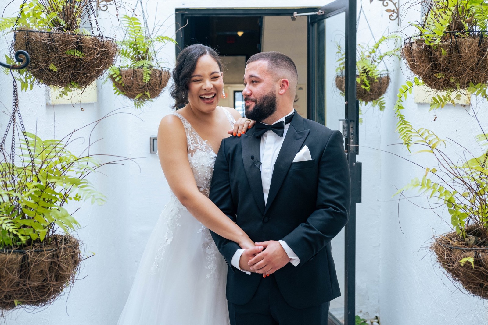 Guests celebrating at a Miami Beach wedding