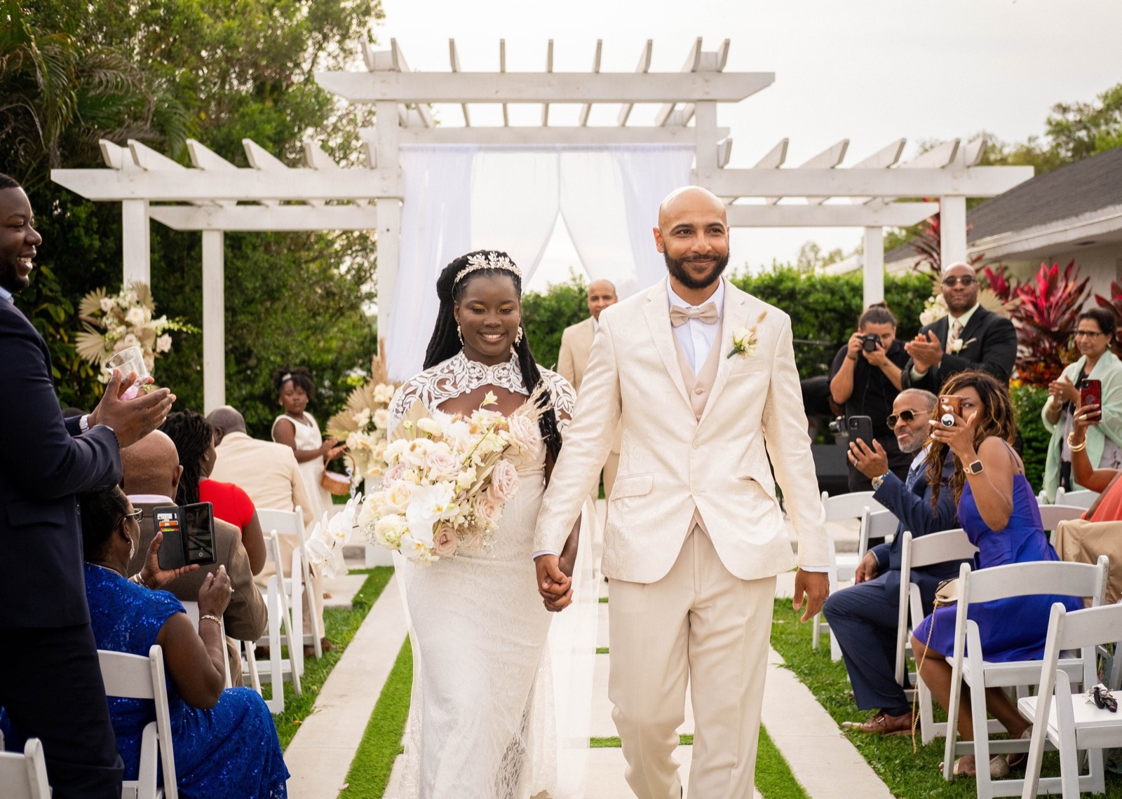 Reception celebration at a South Florida wedding